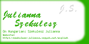 julianna szekulesz business card